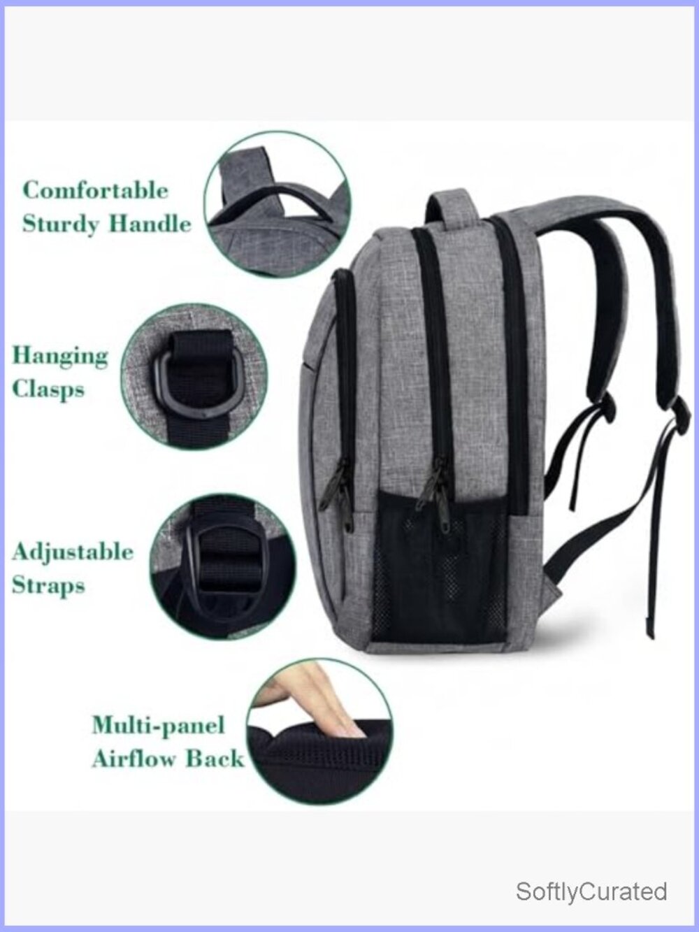 Travel Laptop Backpack Anti Theft Water Resistant 15.6 Inch - Picture 6 of 6